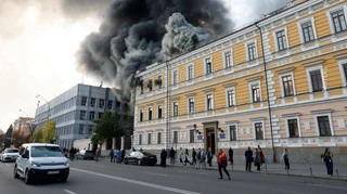 У Києві російський безпілотник влучив по будівлі Національної академії наук