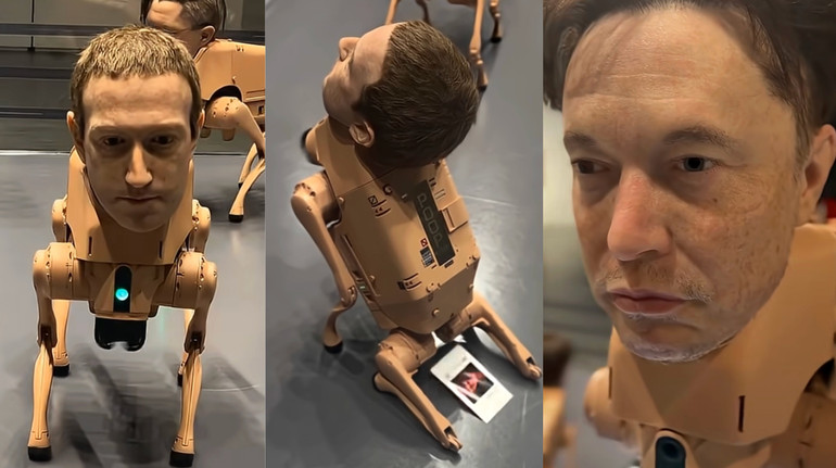 Маск, Цукерберг та Безос: на Art Basel представили реалістичних робопсів