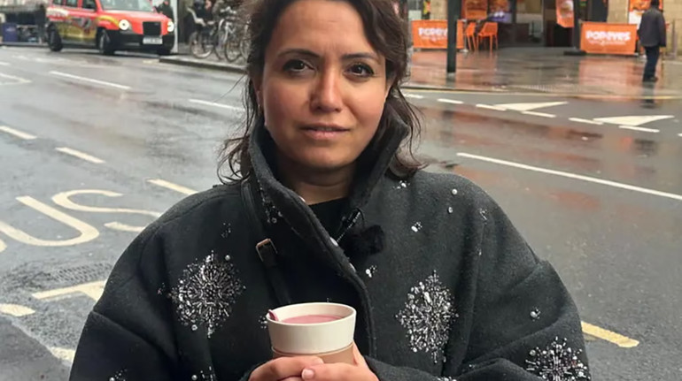 In London, a woman was fined for spilling coffee down a manhole while rushing to catch a bus