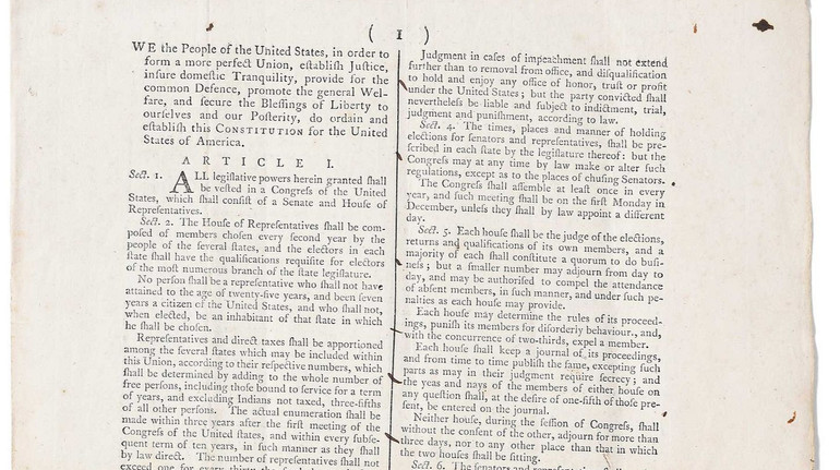 У США продали екземпляр Конституції, надрукований у 1787 році: його ціна сягнула 9 млн доларів