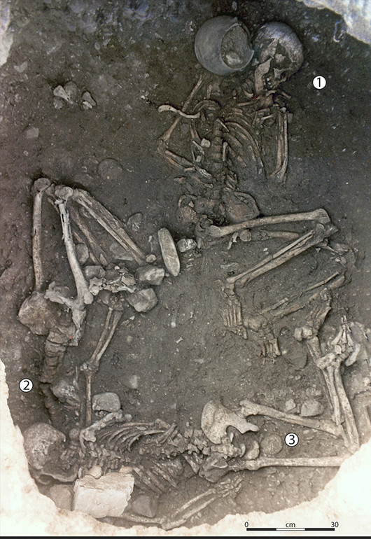 Skeletons of victims who were killed during the ritual