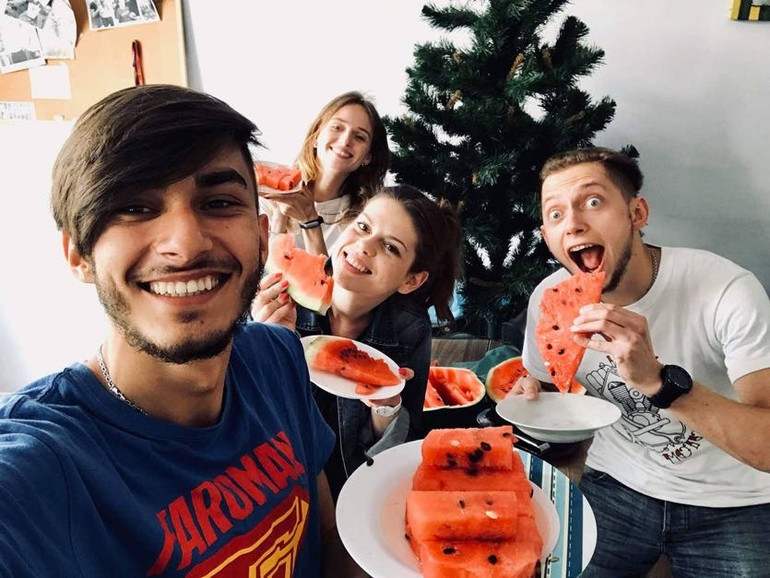 Vasilko (on the right) is a watermelon king