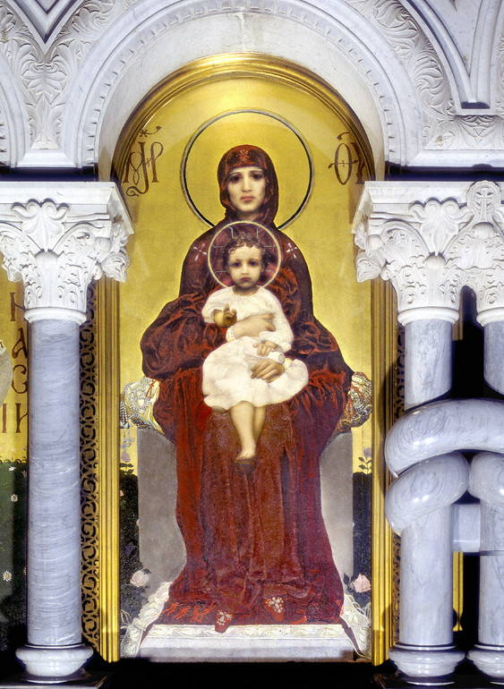 Михайло Врубель. Богоматір з Немовлям. Цинк, олійний живопис, 1885 рік