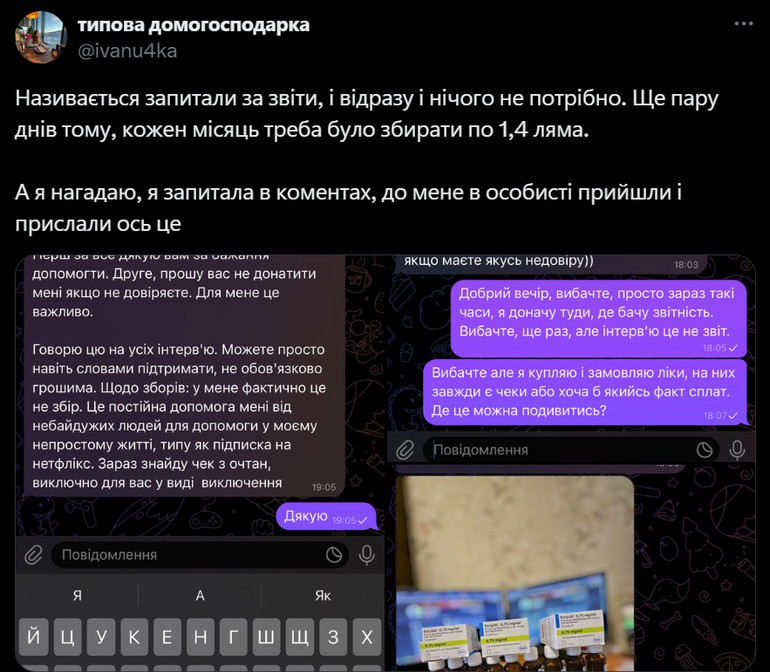 Nazarius agreed to send only one check for the purchase of medicines in order of exclusion