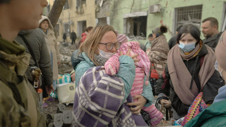 A frame from the film 20 days in Mariupol