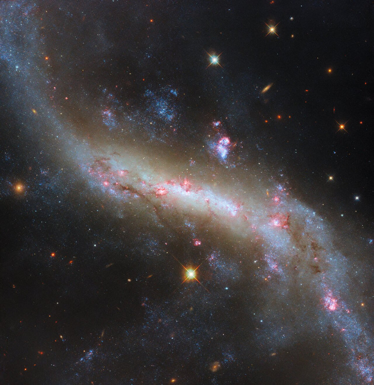 За смужкою спіральні відгалуження NGC 4731 простягаються далеко за межі зображення