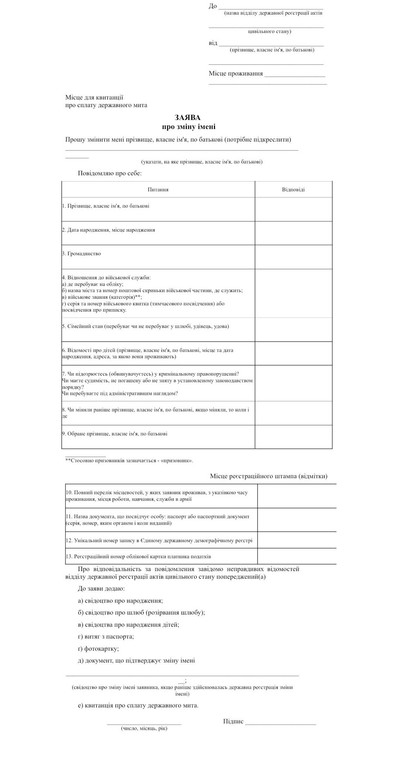 Як змінити прізвище