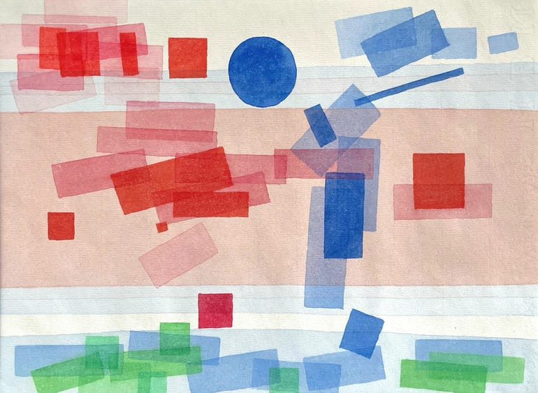 Григорій Гавриленко, композиція, 1967, папір, акварель, 23,1х30,6 см