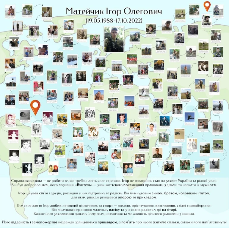 Для виставки Віка вирішила зробити великий банер зі світлинами чоловіка