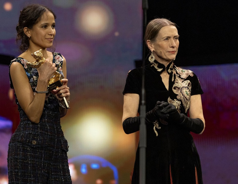 Mati Diop with the award