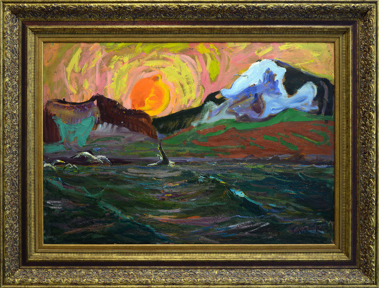Лот 20: Глущенко Микола, Море. Чатир-Даг (Рука Творця), 1970, картон, олія 70 x 100 см. Естімейт: 100 000 - 150 000 $.
Стартова ціна: 60 000 $