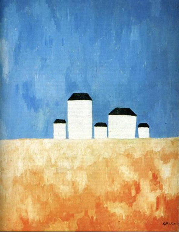Казимир Малевич. Пейзаж з п'ятьма будинками (1932)