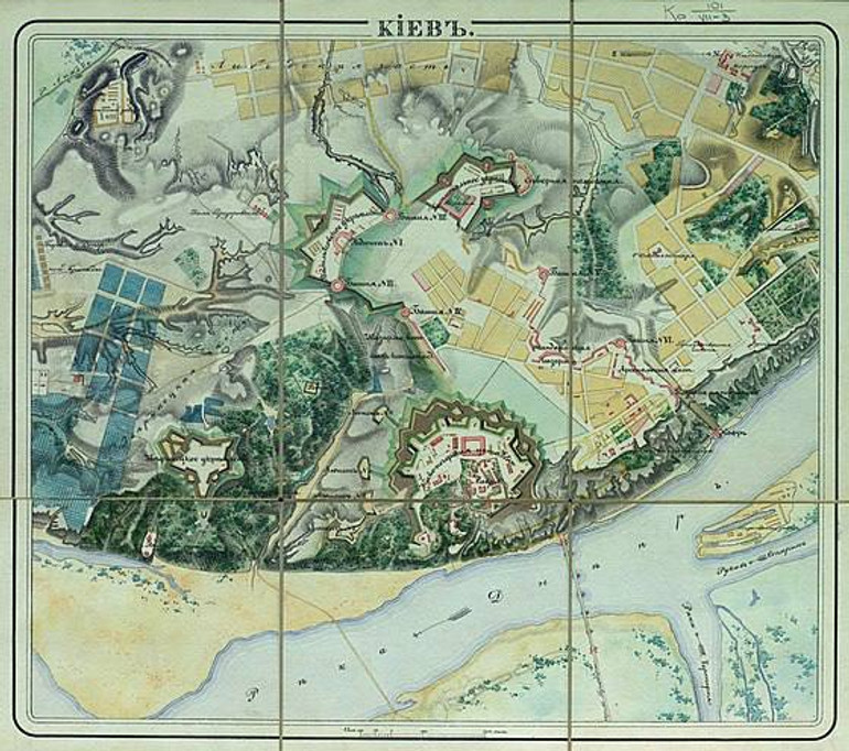 Map of the fortress in the 1830s