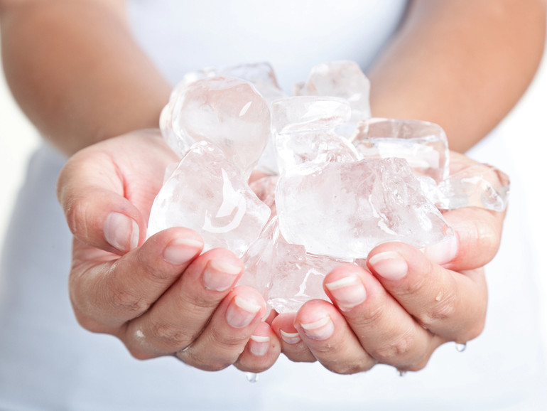 Ice on the skin