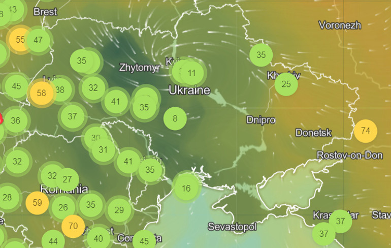 Ситуація забруднення повітря в Україні станом на зараз
