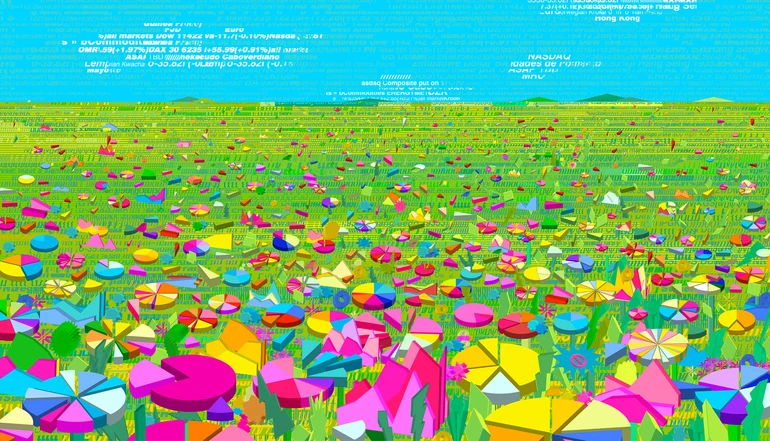 Олексій Сай, Поле сегментації з серії Excel-art, 2009. 114 × 198 см.