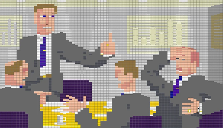 Олексій Сай, Shareholders з серії Excel-art, 2006. 130 х 75 см.