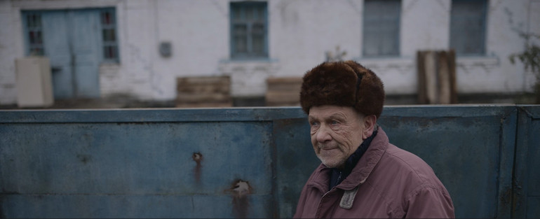 A frame from the film Gray bees