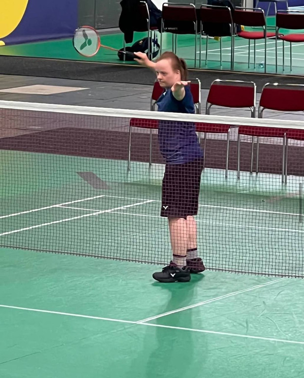 Анна Сапон на турнірі з бадмінтону в Берліні у 2023 році