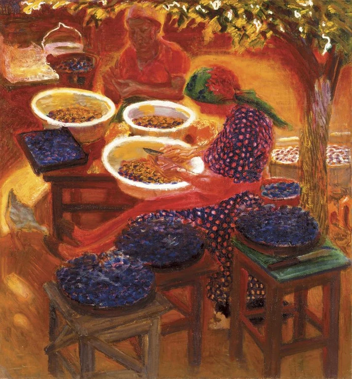 Лимарєв Анатолій, Чистять сливи. 1985.