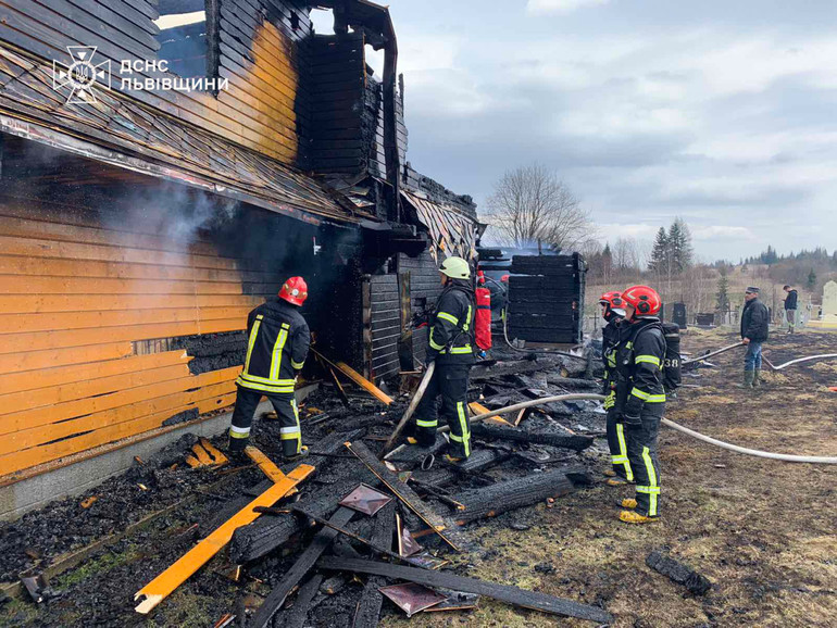 Firefighters extinguished the fire, but the 19th century church was destroyed