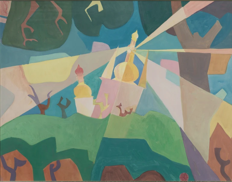 Олександр Дубовик, Лавра, 1972, папір, темпера, 56х71 см.