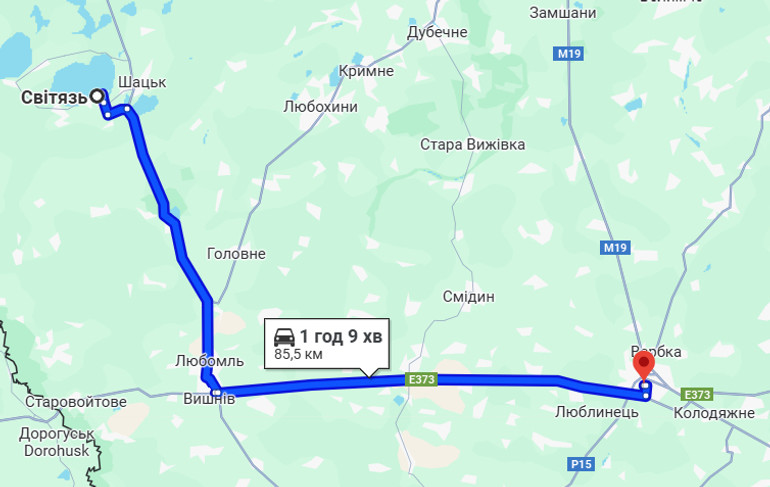 Від Ковеля до Світязя - 85 км