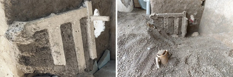 The remnants of people were found in a banquet hall.