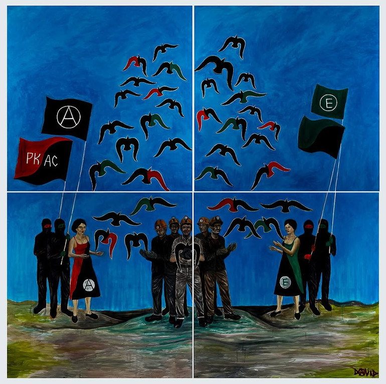 Картина Потоп, 2010. Створено під час резиденції Izolyatsia 2.0 в Донецьку.