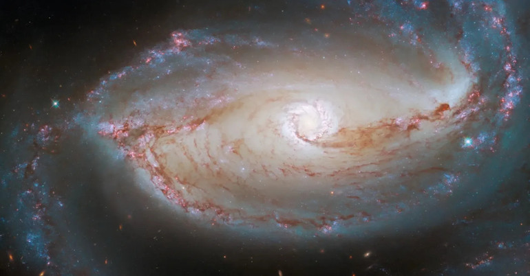 The spiral galaxy NGC 1097, which was captured by the Hubble telescope.