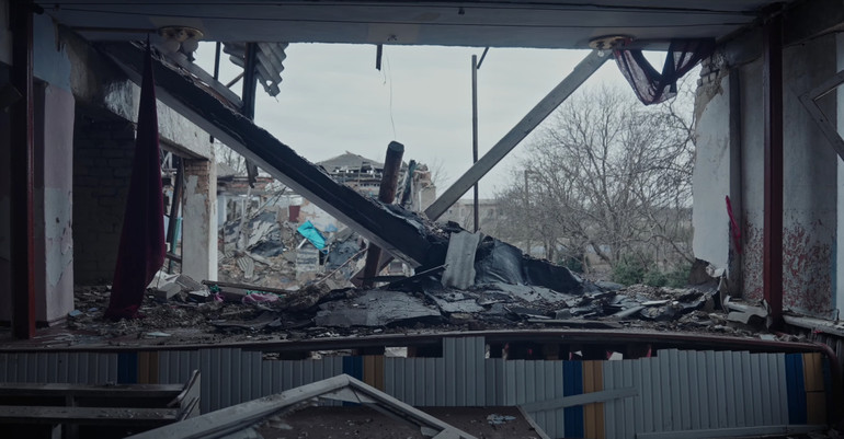 The ruins of the school in Red Valley