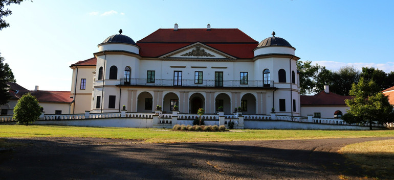 Він розташований у бароково-класицистичному маєтку (каштелі), який колись належав впливовій родині