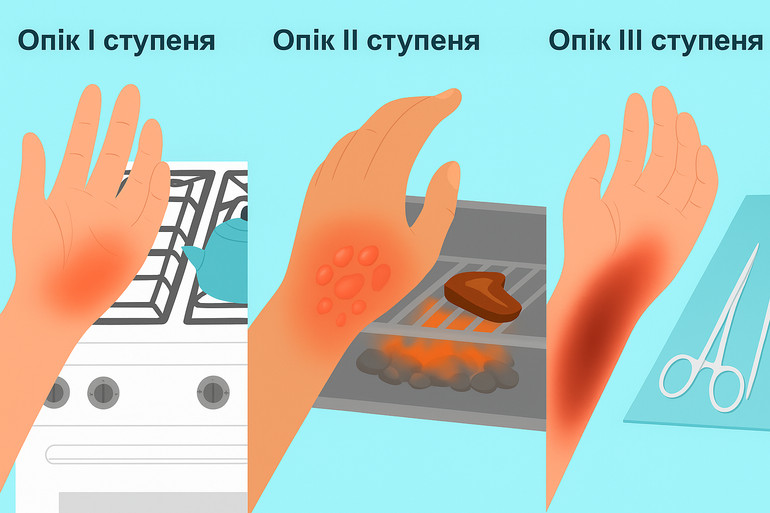 ступені опіків
