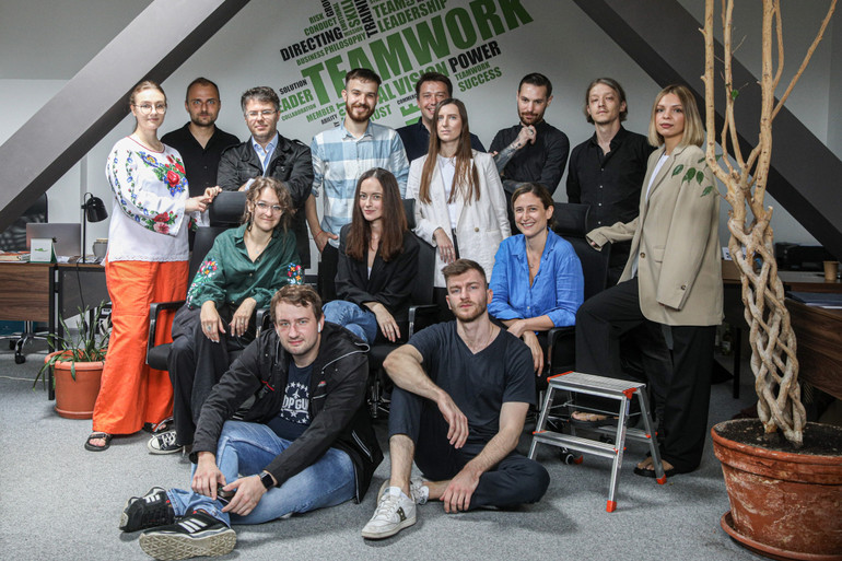 Частина команди The Kyiv Independent в офісі в Києві, серпень 2022.
