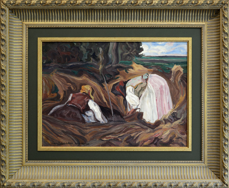 Лот 6: Новаківський Олекса, Жнива, 1925, картон, олія 42 x 57 см. Естімейт: 50 000 - 60 000 $. Стартова ціна: 35 000 $