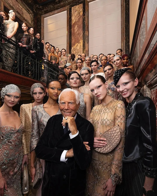 Джорджіо Армані після одного з модельних показів бренду