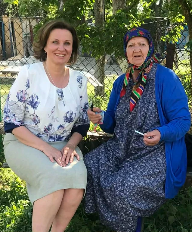 Любов Колесникова під час зйомок серіалу Спіймати Кайдаша