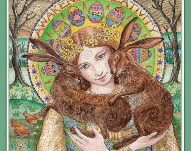 Богиня Остара і кролики на Великдень