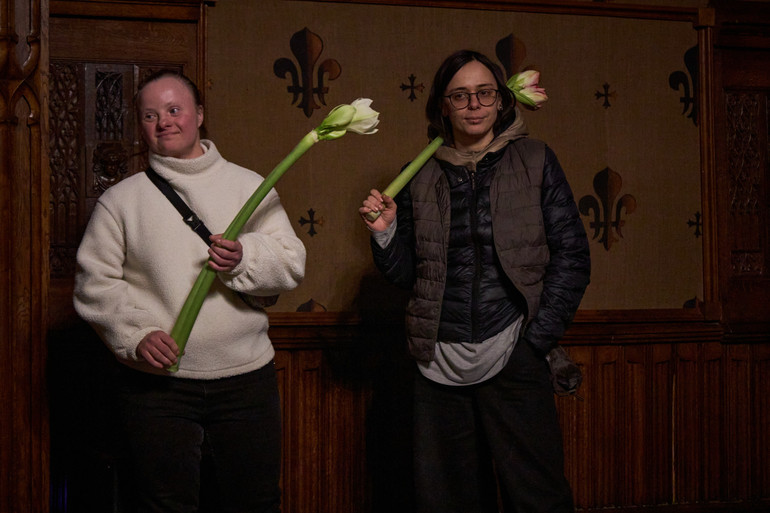 Анна Сапон та Катерина Лібкінд на відкритті виставки