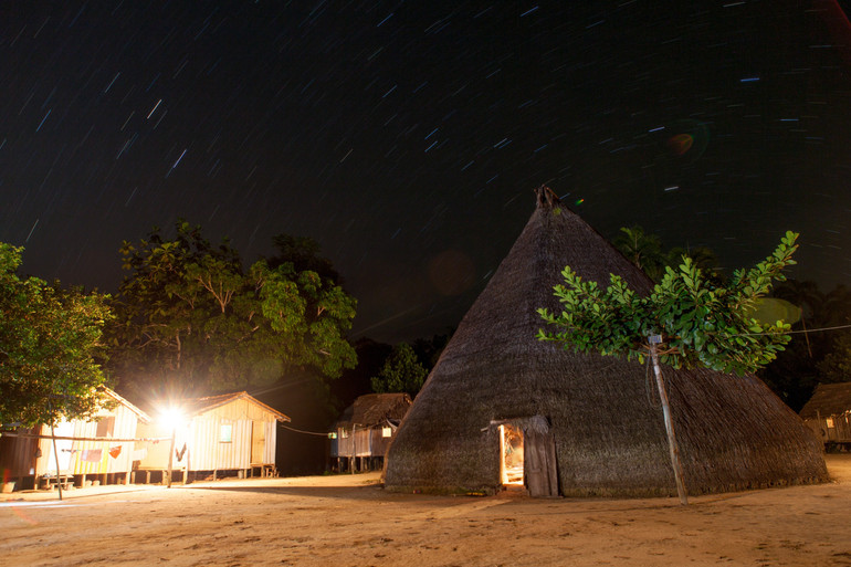 Marubo tribe houses