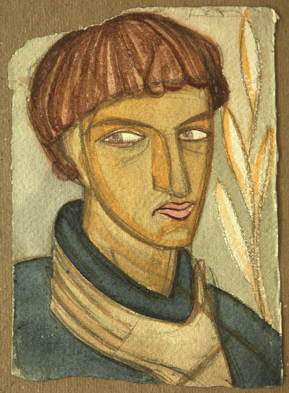 Mykhailo Boychuk.  Portrait of Vasyl Sedlyar.  1927. Paper, watercolor
