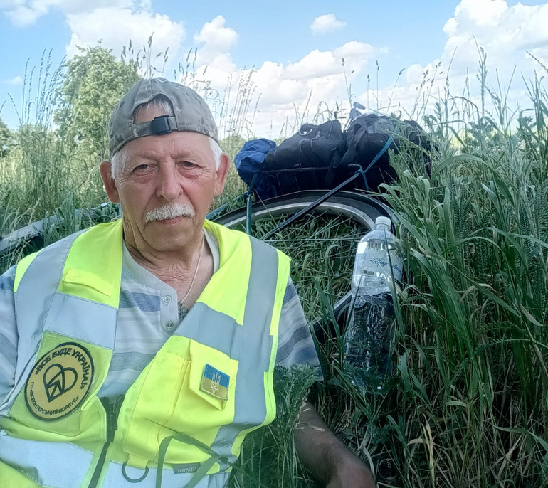 Олександр Каніболоцький під час велопробігу