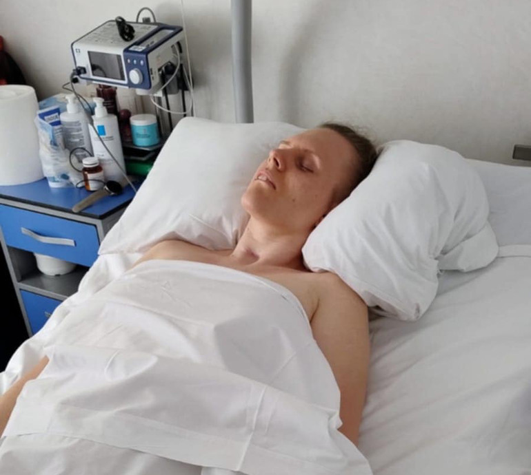 Олена Ревенко в іспанській лікарні