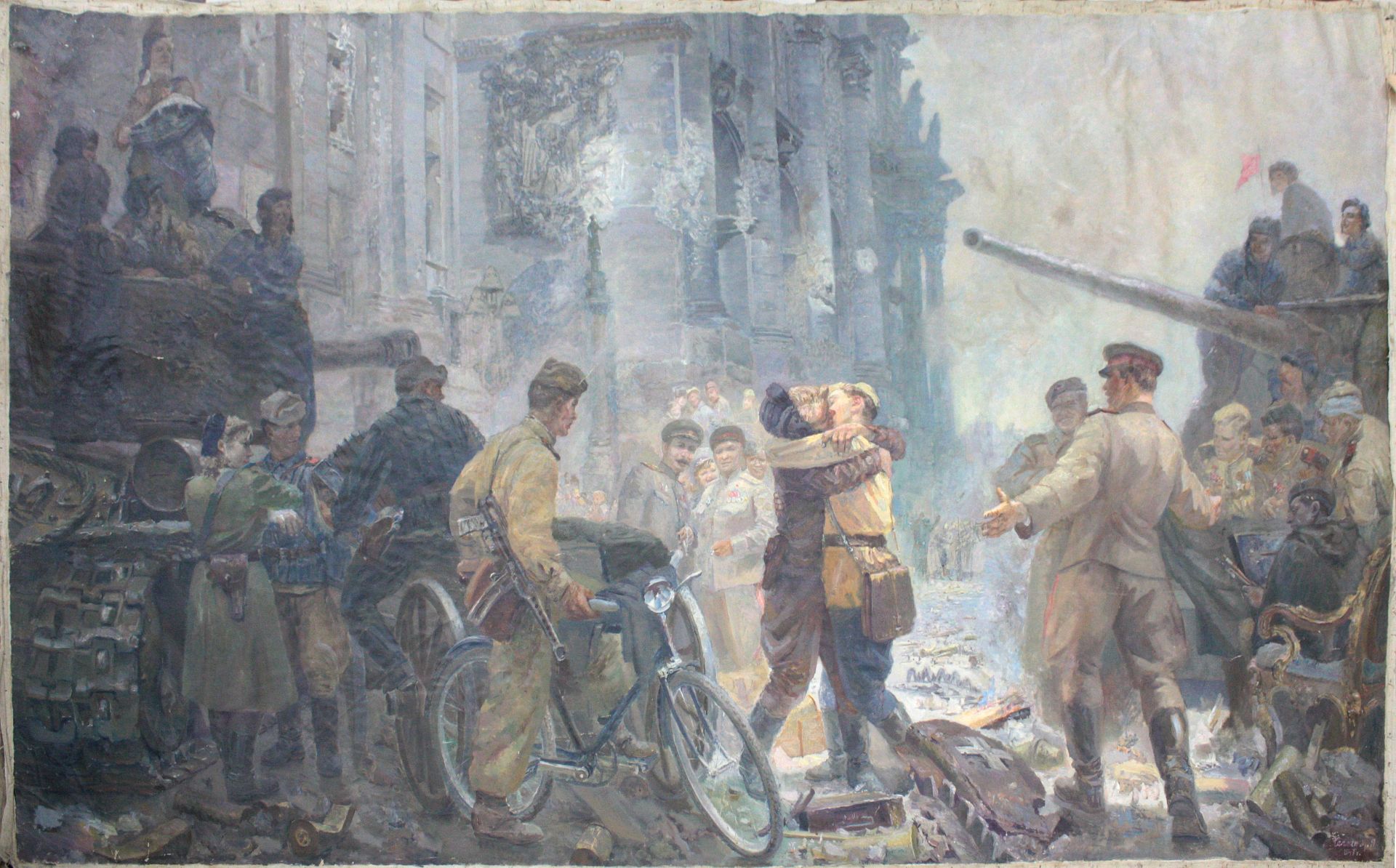 Марко Каплан “Зустріч бойових друзів біля рейхстагу” 1947,  З колекції Національного художнього музею України